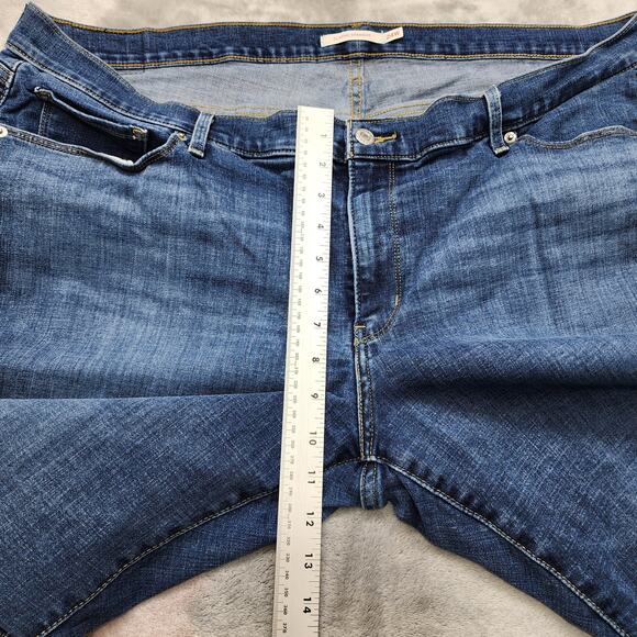 Levi's Jeans Womens 24W Blue Dark Wash Classic Straight Leg Stretch Denim Casual - Picture 12 of 15